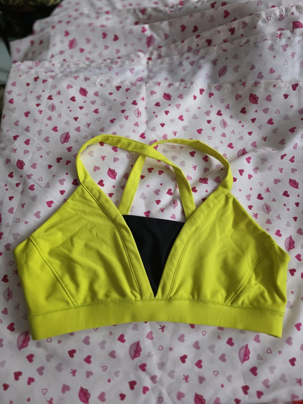 Neon Yellow Strappy Sports Bralette